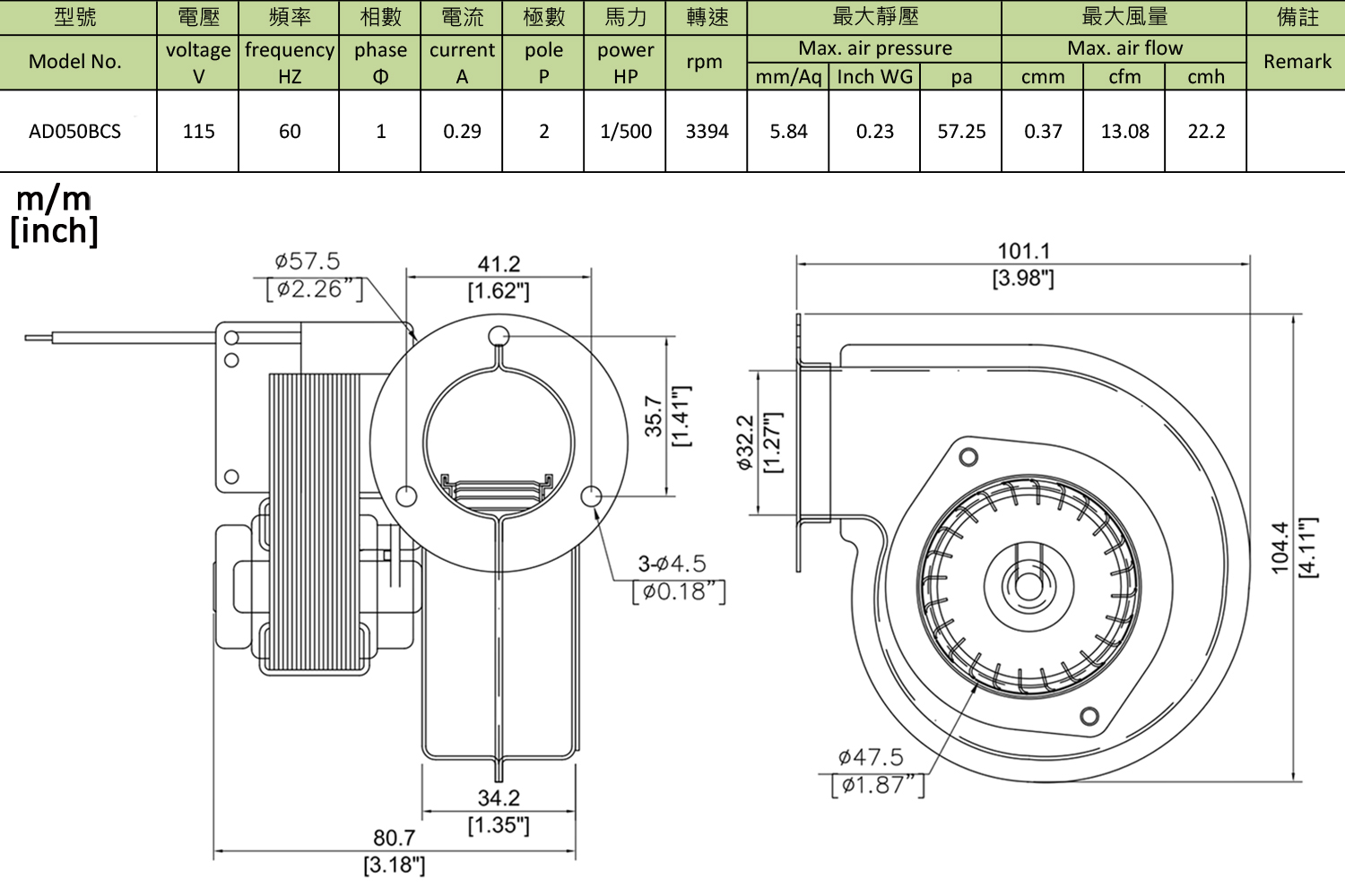 oem draft inducer AD050BCS